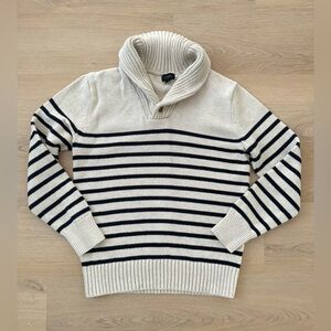 J. Crew Cream and Black Striped Sweater